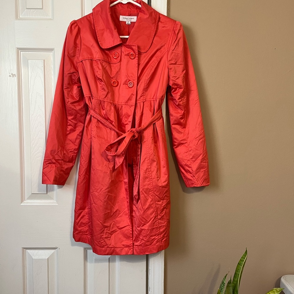 Maternity Liz Lange Vibrant Red Trench Coat